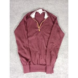 Vintage Peter Millar Y2K long sleeve wool pullover shirt Burgundy M 1/4 Zip